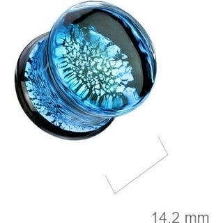 Szkło plug spękany błękit oceanu