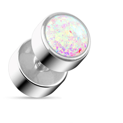 Fake plug opal okrągły gwint wewnętrzny