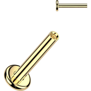 Tytan labret baza 3mm pvd złoty gwint wewnętrzny