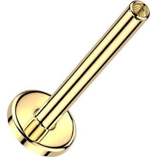 Tytan labret baza 4mm pvd złota gwint wewnętrzny