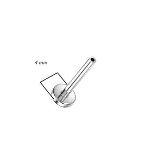 Tytan pręcik labret z płaską podstawą 4mm push-in