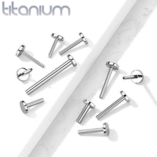Tytan pręcik labret z płaską podstawą 4mm push-in