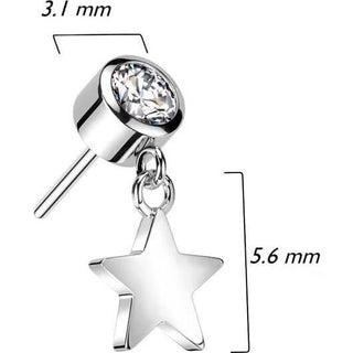 Złoto 585 gwiazdka zawieszka cyrkonia push-in