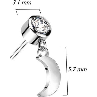 Złoto 585 księżyc zawieszka cyrkonia push-in