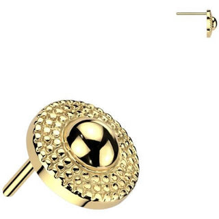 Złoto 585 nakrętka tarcza push-in