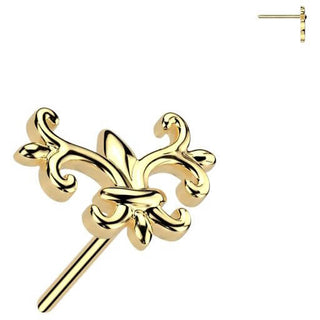 Złoto 585 nakrętka fleur de lis push-in