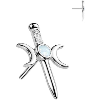 Złoto 585 nakrętka sztylet opal push-in