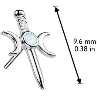 Złoto 585 nakrętka sztylet opal push-in