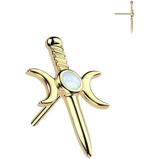 Złoto 585 nakrętka sztylet opal push-in