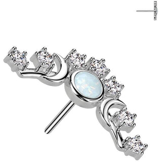 Złoto 585 nakrętka opal cyrkonia push-in