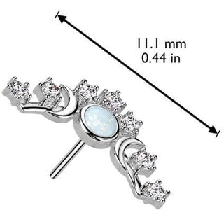 Złoto 585 nakrętka opal cyrkonia push-in