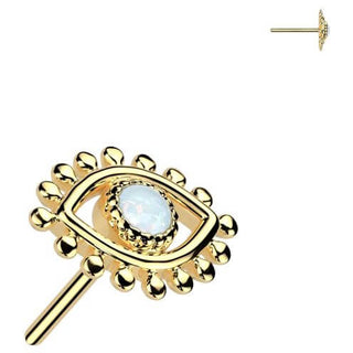 Złoto 585 nakrętka oko opal push-in