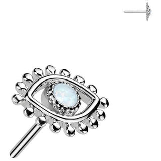 Złoto 585 nakrętka oko opal push-in