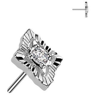 Złoto 585 nakrętka w kształcie diamentu cyrkonia push-in
