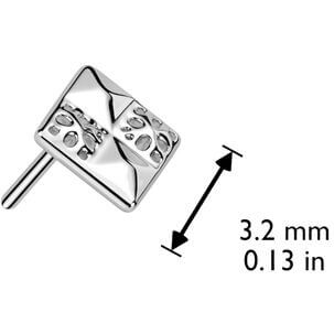 Złoto 585 nakrętka kwadrat push-in