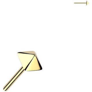Złoto 585 nakrętka piramida push-in