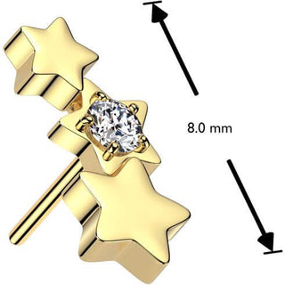 Nakrętka 3 gwiazdki cyrkonia push-in