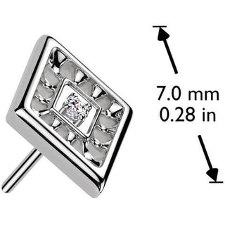 Tytan nakrętka w kształcie diamentu cyrkonia push-in