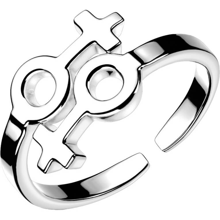 Podwójny symbol wenus regulowany srebrny