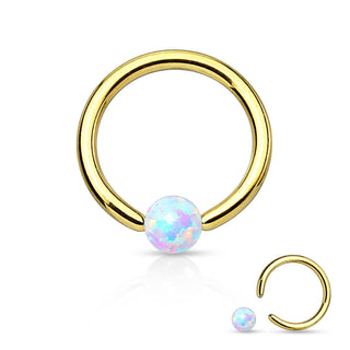 Kółko z kulką opal zapięcie captive bead