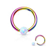 Kółko z kulką opal zapięcie captive bead