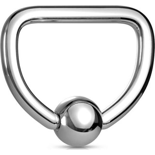 Kolczyk w kształcie litery d d-ring srebrny zapięcie captive bead