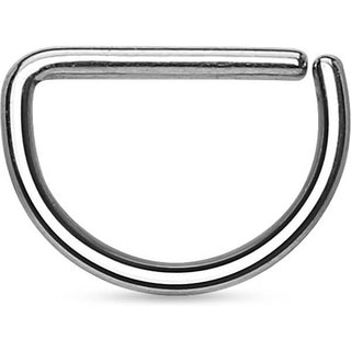 Kolczyk w kształcie litery d d-ring srebrny kolczyk rozginany