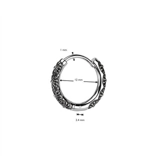 Srebrny z kwiatkami clicker