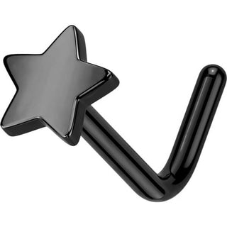 Kolczyk do nosa w kształcie litery l gwiazdka