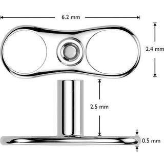 Tytan stopka 2 dziurki wysokość 2.5mm gwint wewnętrzny