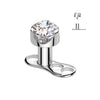 Tytan microdermal 2.5mm cyrkonia w łapkach gwint wewnętrzny