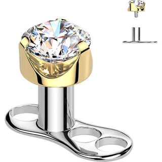 Tytan microdermal 2.5mm cyrkonia w łapkach gwint wewnętrzny