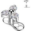 Tytan microdermal 3 hole trójkąt zirconia gwint wewnętrzny