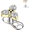 Tytan microdermal 3 hole trójkąt zirconia gwint wewnętrzny