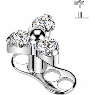 Tytan microdermal 3 hole trójkąt zirconia gwint wewnętrzny