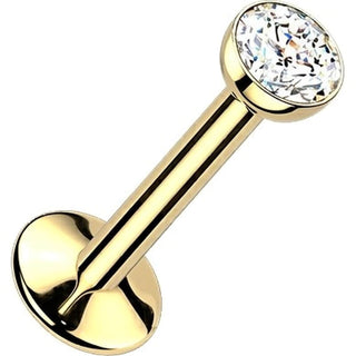 Tytan labret cyrkonia oprawa bezel powłoka pvd gwint wewnętrzny