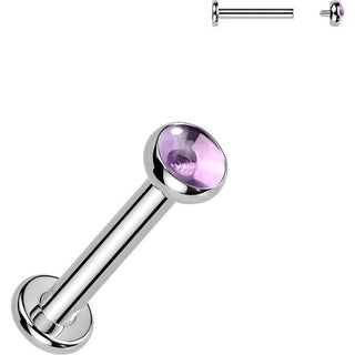 Tytan labret kamień naturalny gwint wewnętrzny