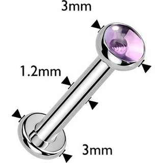 Tytan labret kamień naturalny gwint wewnętrzny