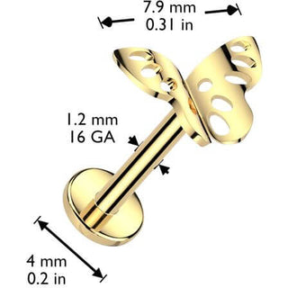 Tytan labret motylek gwint wewnętrzny