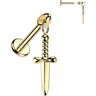 Tytan labret wiszący sztylet gwint wewnętrzny