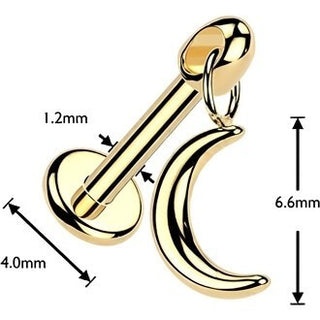 Tytan labret wiszący półksiężyc gwint wewnętrzny