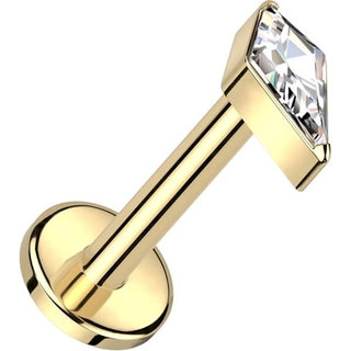 Tytan labret cyrkonia w kształcie diamentu gwint wewnętrzny
