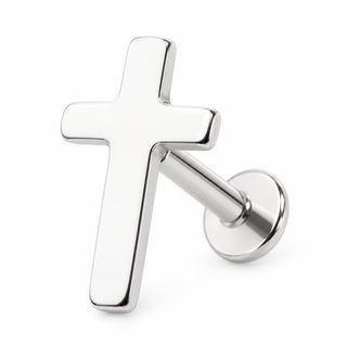 Tytan labret wzór symbolu krzyża gwint wewnętrzny