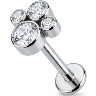 Tytan labret wzór kryształowej łapki gwint wewnętrzny