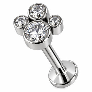 Tytan labret wzór kryształowej łapki gwint wewnętrzny