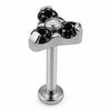Tytan labret potrójny kryształowy klaster trinity