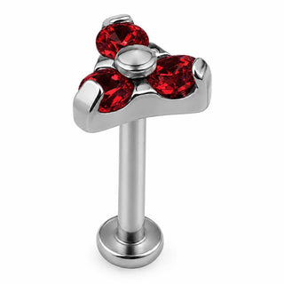 Tytan labret potrójny kryształowy klaster trinity