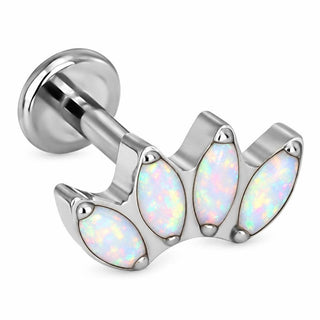 Tytan labret korona wachlarz opal markiza gwint wewnętrzny