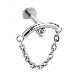 Tytan labret łuk z wiszącym łańcuszkiem gwint wewnętrzny