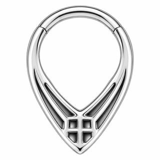 Tytan kółko geometryczna ażurowa łezka clicker